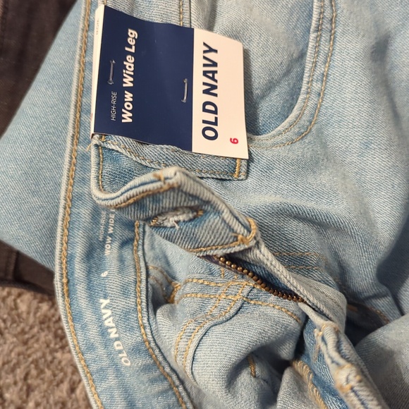 2 pr Old Navy wide leg WOW high waisted jeans - Picture 5 of 14